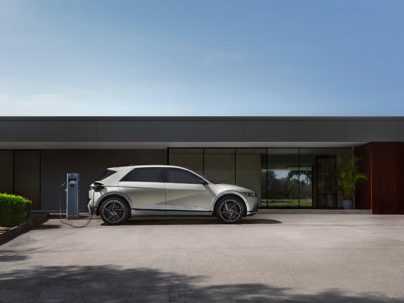 electric car is charging